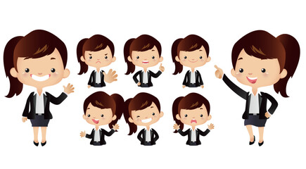 Cute business people set