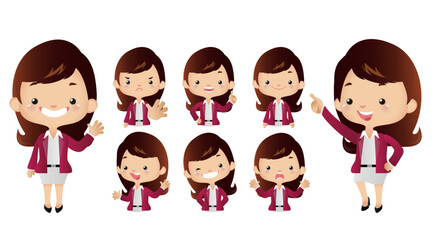 Cute business people set