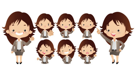 Cute business people set