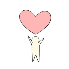 hand drawn illustration of people and heart