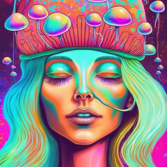 Obraz premium Psychedelic Woman Art