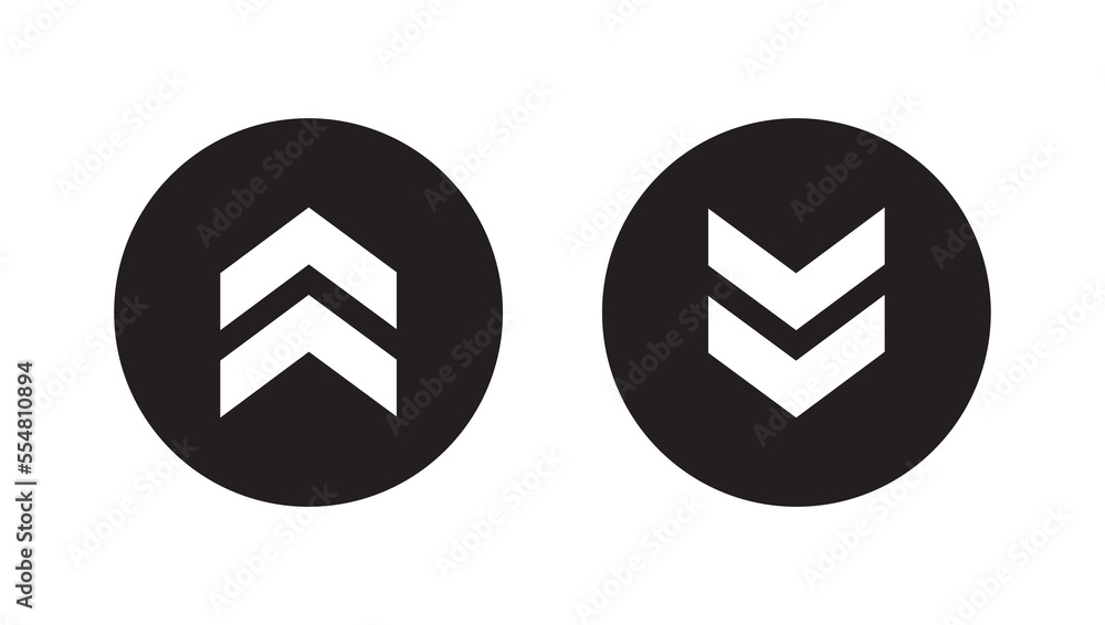 Poster up and down arrow icon vector isolated on circle background