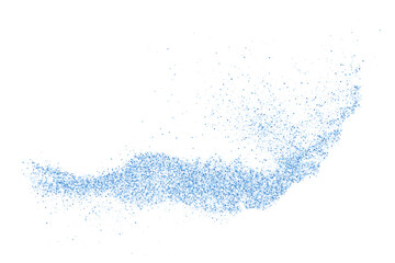 Abstract Splashes Of Water On White Background. Frozen Motion Of Round Drops. Rain, Snow Overlay Texture. Blue Explosion Of Confetti. Design Element. Vector Illustration, EPS 10. © sergio34