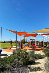 Shade roof  playground Australia. Abstract picture