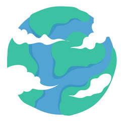 Fototapeta na wymiar Earth illustration in flat color design