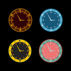 set of clock faces