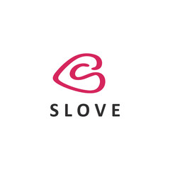 Initial Letter S and Love for Business Branding logo design