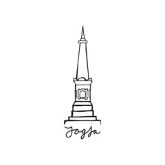 Yogyakarta indonesia monument indonesia design vector illustration