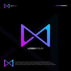 Modern letter M logo design