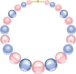 Necklace of Blue and Pink Beads