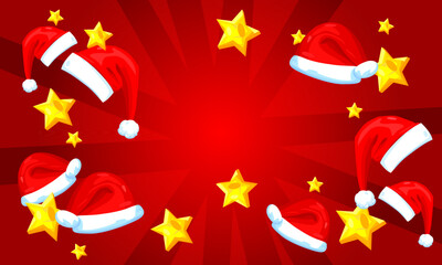 Christmas Background illustration. Cartoon holiday event poster.