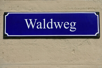 Emailleschild Waldweg