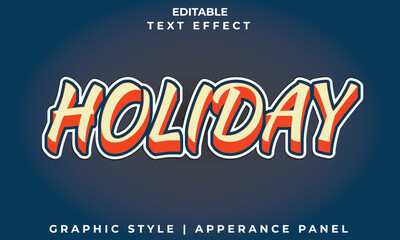 Holiday editable 3D text effect template