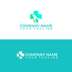 Health Pets Vector Logo Template. Vector silhouettes of cat, bird and dog on the poster for veterinary shop or clinic.