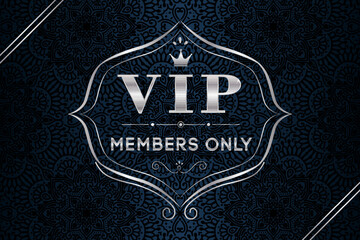 luxury metal premium vip card for vip members only , anniversary label on black