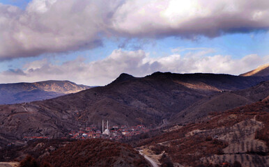 Naklejka premium landscape with clouds
