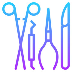 Surgery tool gradient line icon