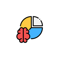 brain pie chart icon