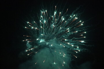 Obraz premium Feuerwerk türkis