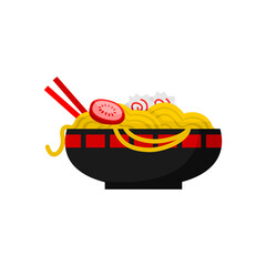japanese ramen cartoon illustration. japanese food vector.