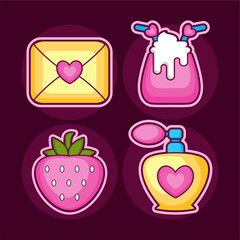 Happy valentines day icons collection