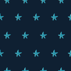 Fototapeta premium pink sea star on white background seamless pattern