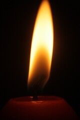 close up of a burning candle