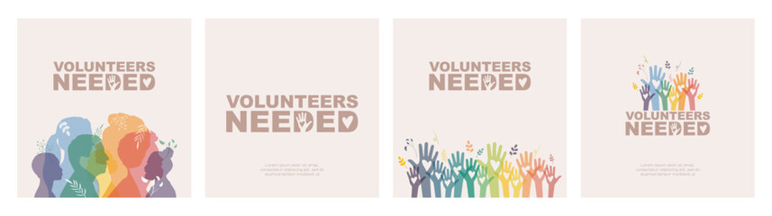 Volunteers Needed banners. - obrazy, fototapety, plakaty