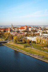 Obraz premium Krakow panorama city view of Wawel Royal Castle