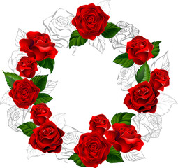 Circle of Red Roses