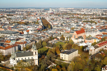Krakow panorama city view of Wawel Royal Castle