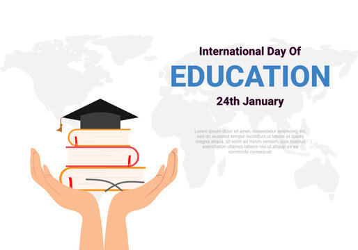 international day of education background celebrated on january 24th.