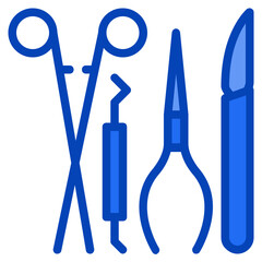 Surgery tool blue icon
