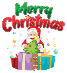 Merry Christmas sign icon cartoon