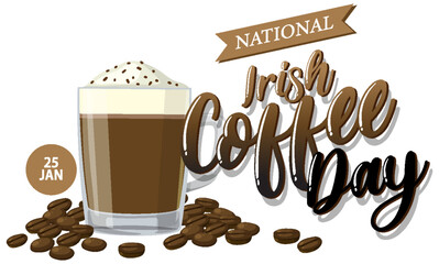National Irish Coffee Day Banner Design