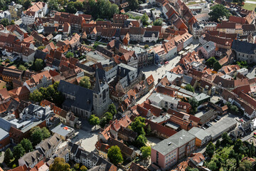 Luftbild Marlt Quedlinburg mit Marktkirche