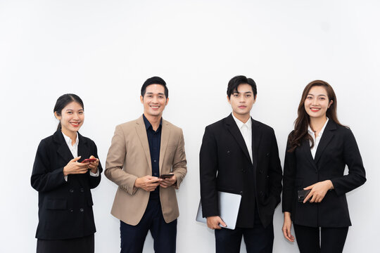 group image of asian business people on white background