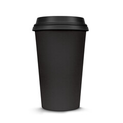 Black cup of coffee object
