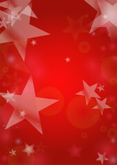 Vector Magical Glowing Background with Silver White and Purple Falling Stars on Red. Sparkle Star Night Cover and Card Design. Christmas and New Year Poster. Glittery Confetti Frame.