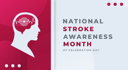 Happy National Stroke Awareness Month Celebration Vector Design Illustration for Background, Poster, Banner, Advertising, Greeting Card