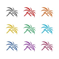 Fototapeta na wymiar Beach house logo icon isolated on white background. Set icons colorful