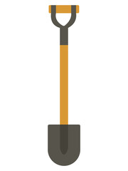 Shovel, gardening tool with wooden handle and metal base