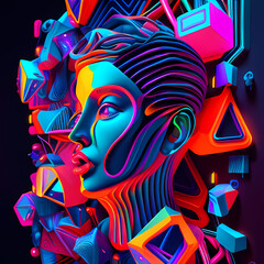 Modern Fantastic Illustration: A Dreamlike Scene of colorful Fantasy and detailed Glow