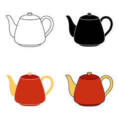 Teapot in flat style isolated