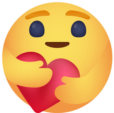 Facebook emoticon button. Care Emoji Reaction for Social Network. Kyiv, Ukraine -Dec 19, 2022