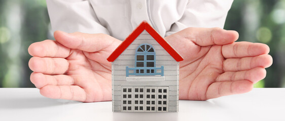 House Residential Structure in hand model house