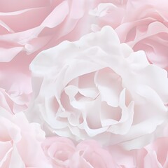 Pink and white pastel rose background. Valentine's Day. Generative AI.