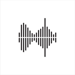 sound wave icon, vector, illustration on white background