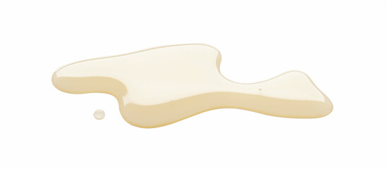 Puddle of vegetable oil isolated on white