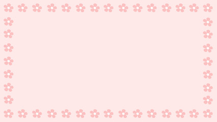 cute frame with pink flowers on the pink background
